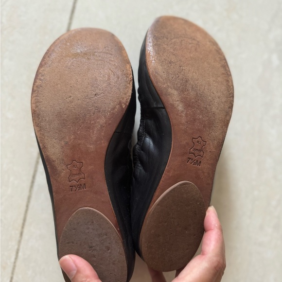 Tory Burch leather ballet flats / flower / gold - Picture 3 of 5